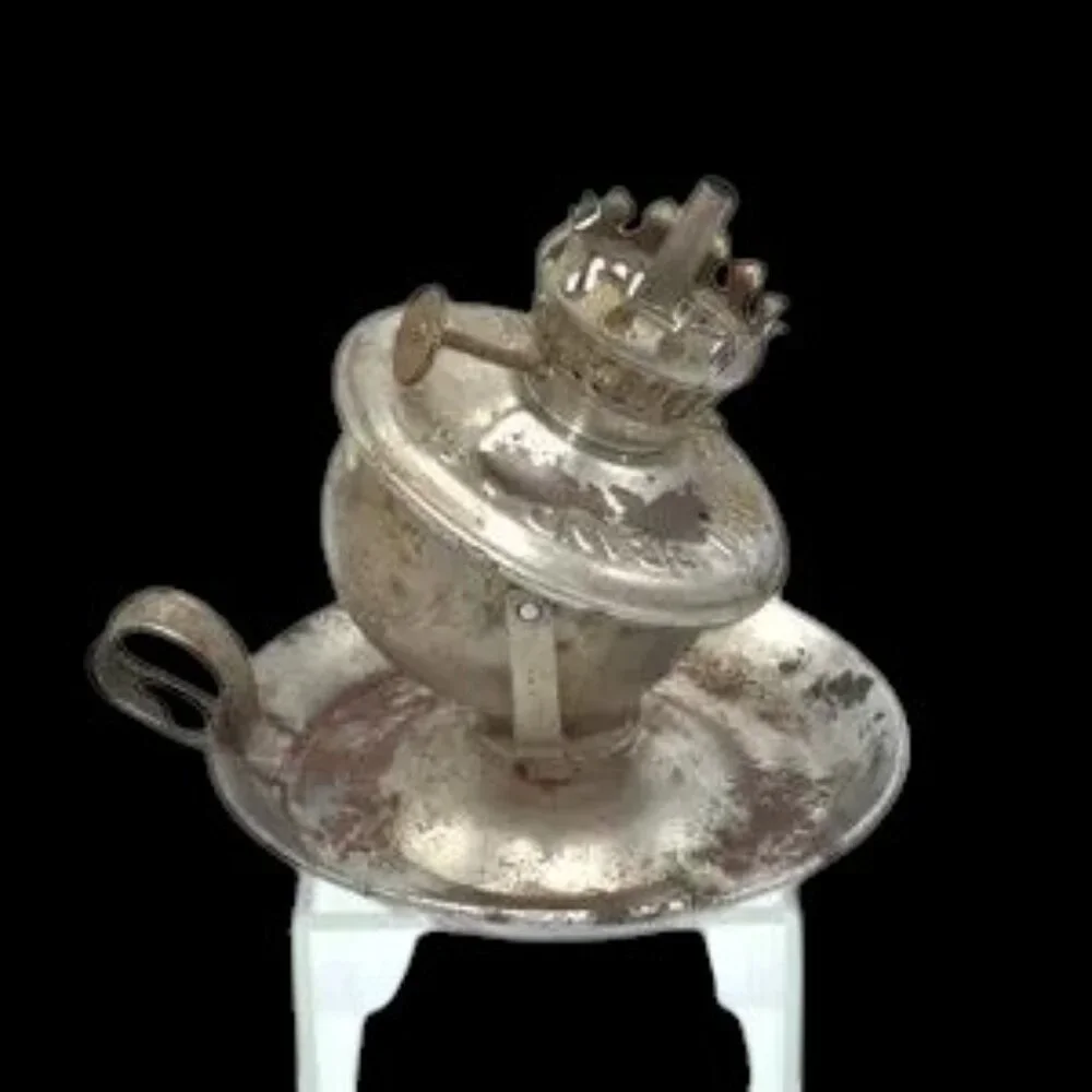 Vintage Sail Boat Brand Oil Lamp Silver